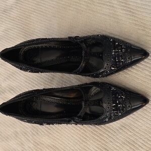 Tory Burch Navy Blue Tweed Heels